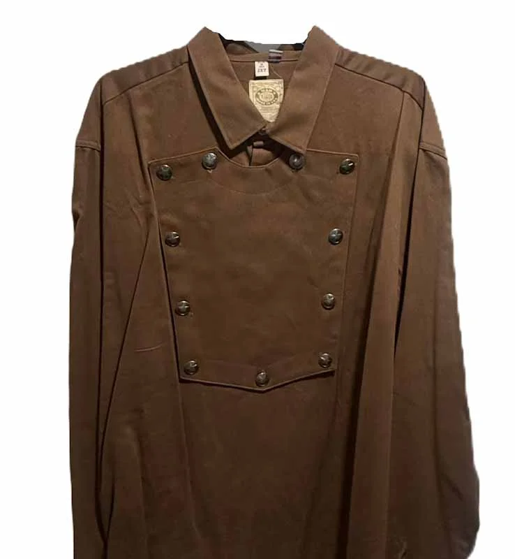 2x Tall Men's Scully Brown Western Bib Shirt USA 1 mens brown bib shirt usa made