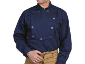 Scully Wahmaker Pewter Button Navy Cavalry Bib Shirt