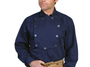 Mens Scully Blue Engineer calvary bib shirt