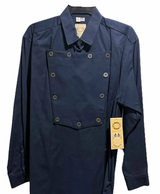 Scully Men's Medium Navy Blue Cavalry Bib Shirt USA 1 mens brown bib shirt usa made
