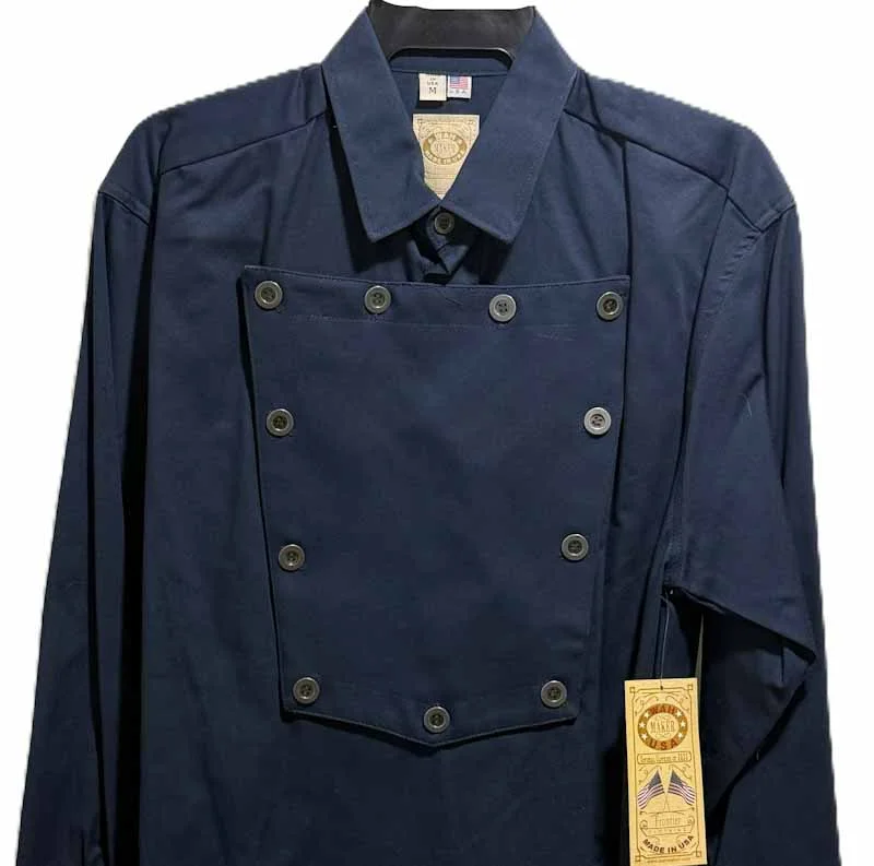 Scully Men's Medium Navy Blue Cavalry Bib Shirt USA 3 mens brown bib shirt usa made