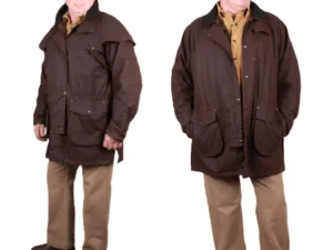 Men’s Waterproof Oilskin Drover Coat Jacket