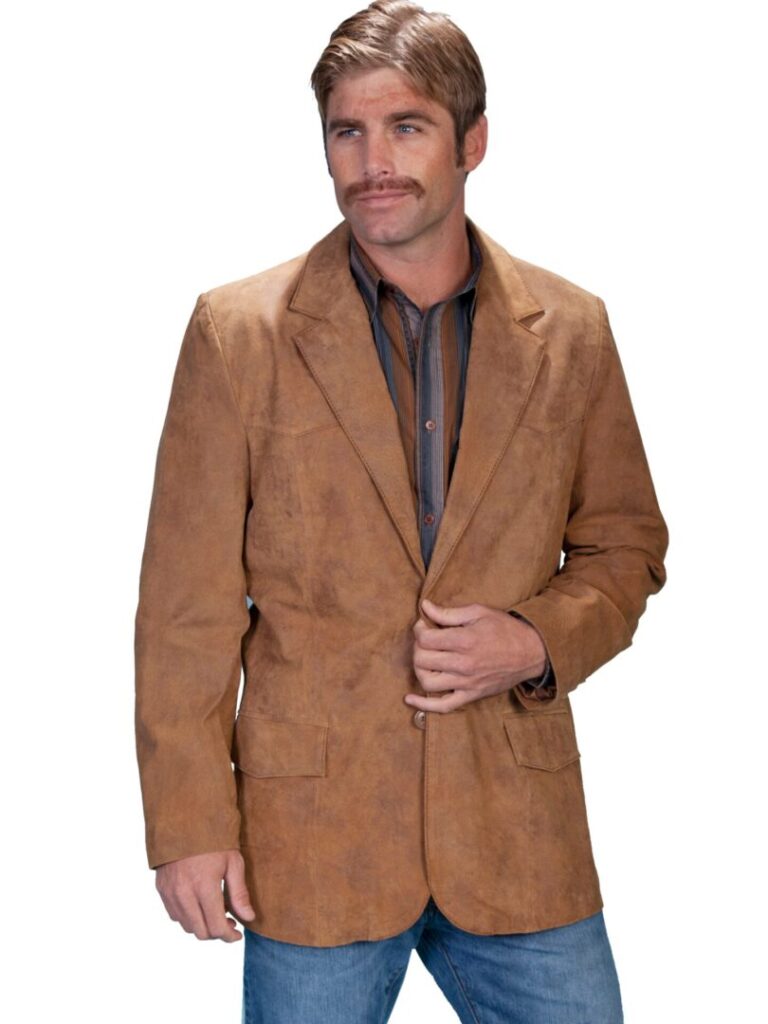 Mens Scully Maple Leather Traditional Cowboy Blazer