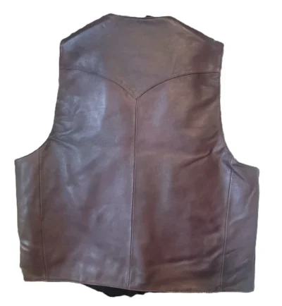 mens black cherry lambskin leather vest