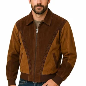 Scully Mens 2 Tone Suede Zip Front Rodeo Jacket