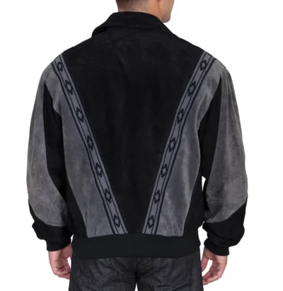 Scully Mens 2 Tone Black Gray Suede Zip Front Rodeo Jacket