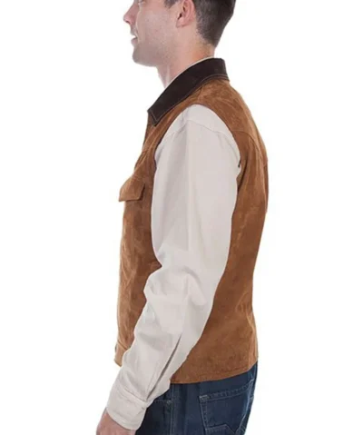 Men suede western gun Vests