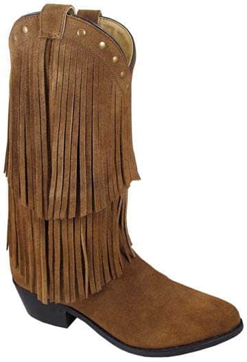 Womens SIZE 7.5- 8 Brown Double Fringe Cowboy Boots with fringes.