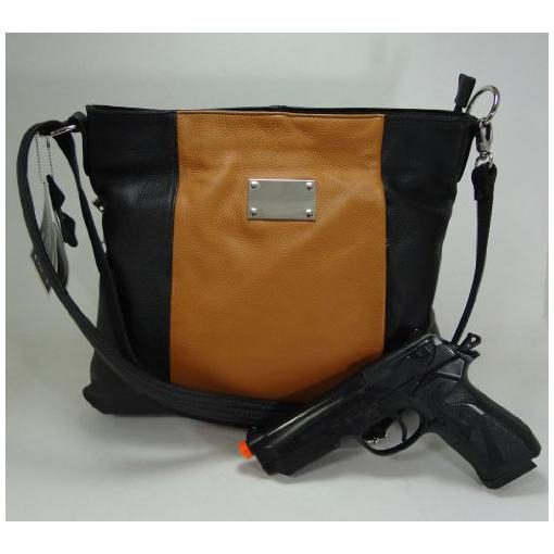 Womens Black and Brown Leather Handbag