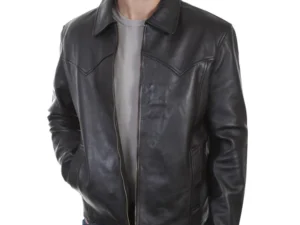 Men's Scully Black Lambskin leather Concealed Carry Western Jacket