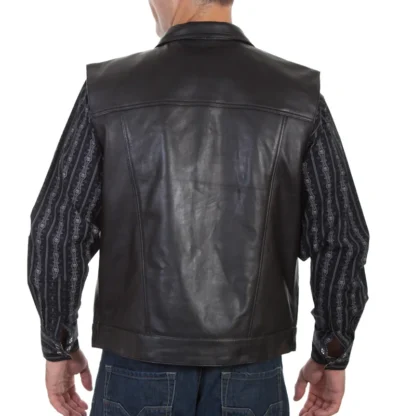 Mens Scully Black Lambskin Leather Concealed Carry Western Vest