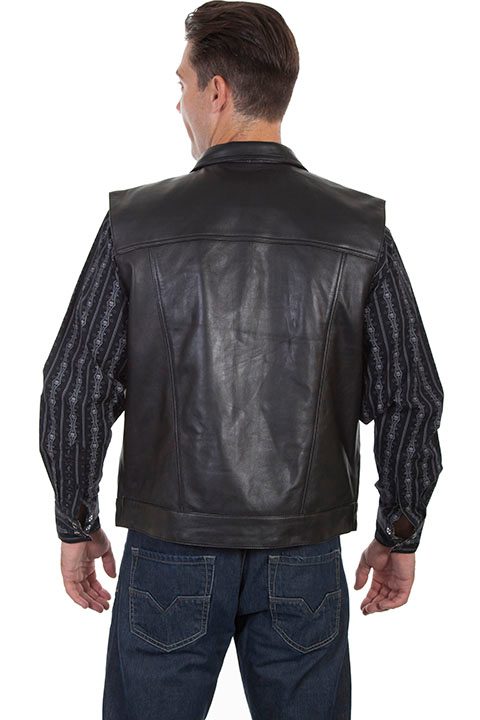 Mens Scully Black Lambskin Leather Concealed Carry Western Vest - The ...
