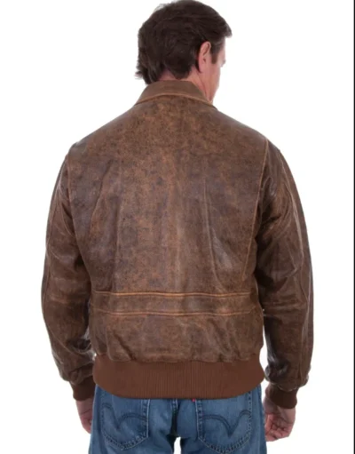 Mens Antique Lambskin leather Bomber jacket <ul style="list-style: square inside none;"> <li>100% Lambskin</li> <li>Zip front</li> <li>front pockets</li> <li>MFG; Scully</li> <li>SIZES: SM-5XL Reg, Tall</li> </ul> •
