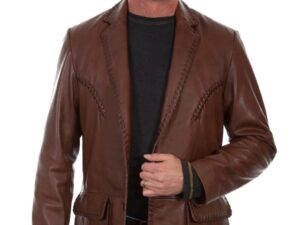 Smiling guy in a brown stylish jacket