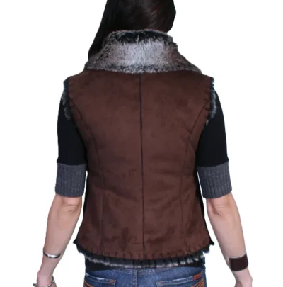 women's fur collar vest