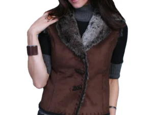 women's fur collar vest