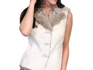 Womens faux suede, Off White Fur western vest by Scully