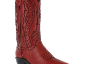 A pair of red cowboy boots.