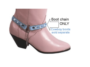 Pink studded crystal accent rhinestone cowboy boot chains