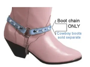 kids blue studded crystal accent rhinestone cowboy boot chain