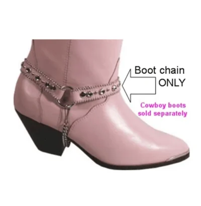 Pink studded crystal accent rhinestone cowboy boot chain