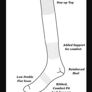 Diagram of a shoe sole with labeled support features.