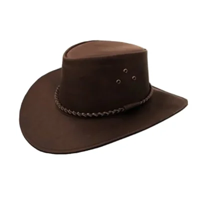 brown leather kakadu cowboy hat