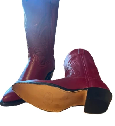 red leather western cowboy boots for women