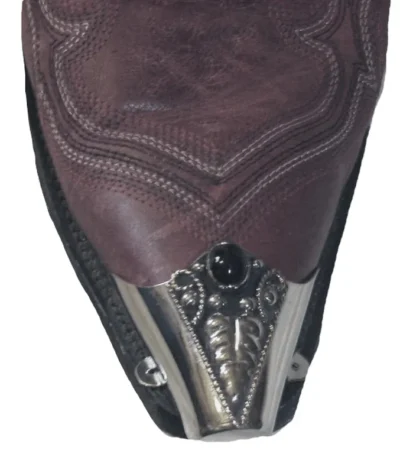 Black Onyx Silver Cowboy boot tips <ul> <li>Alpaca Silver</li> <li>Onyx stone</li> <li>snip or X toe boots</li> </ul> •
