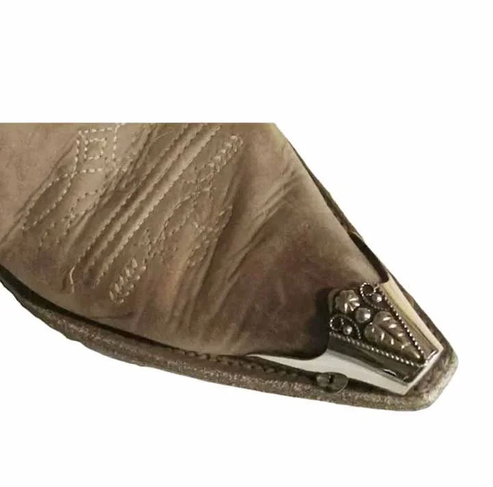 Small Snip Toe Silver Vine Cowboy Boot Tips 1 silver cowboy boot tips