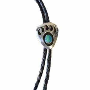 Silver Bear Claw Bolo Tie – Turquoise Stone - Insert Claws