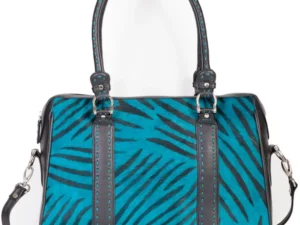 Womens Scully Turquoise Black Zebra print Handbag