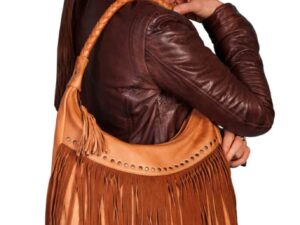 Tina Scully Ranch Tan leather fringe western purse