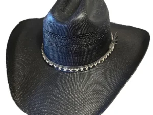 50X BANGORA Vented Black straw cowboy hat