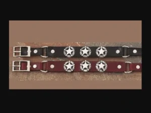 Two Cherry Brown or Black Sheriff badge Western Star Boot Chains.