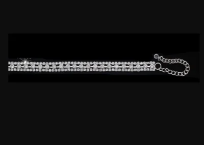 Women's 3 Row Large Rhinestone Boot Bracelet Chain.