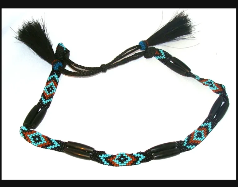 The Navajo Turquoise Beaded Black Bone Cowboy Hat Band