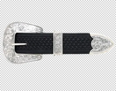 Silver 3 Piece Belt Buckle Set