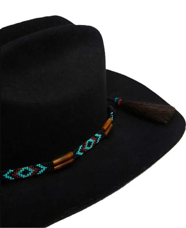 turquoise bone and beaded horse hair hat band