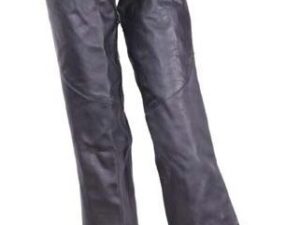 A pair of Ladies LOW RISE Zip side Black leather chaps.