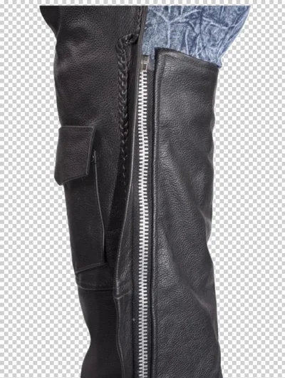 Braided edge leather work chaps