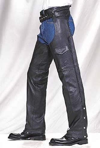 Braided edge leather work chaps Product Image