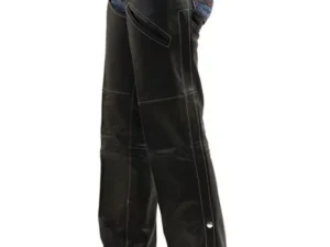 women's black leather chaps