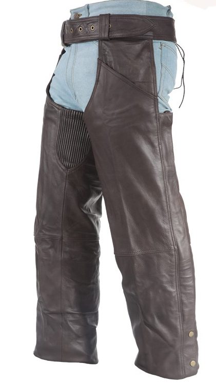 Western Chocolate Brown Leather Chaps Product Image