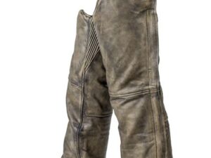 Distressed Brown Leather Pocket Chaps Product Image
