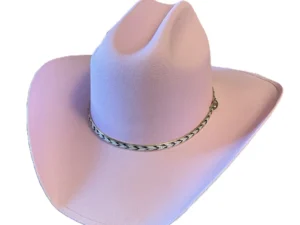 pink straw cowboy hat cattleman crown