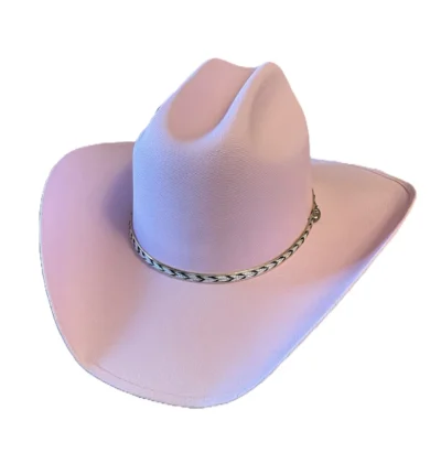 pink straw cowboy hat cattleman crown