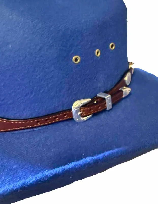 Brown Leather Rawhide Hat Band with Silver Conchos – USA Made 4 Brown Leather Rawhide Hat Band with Silver Conchos – USA Made