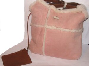 Pink Shearling hand bag purse by Scully