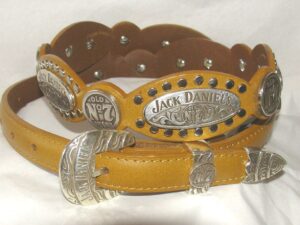 Ladies Jack Daniel Old No.7 Studded Whiskey Leather Belt